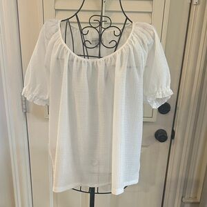 Madewell White Puff Sleeve Blouse